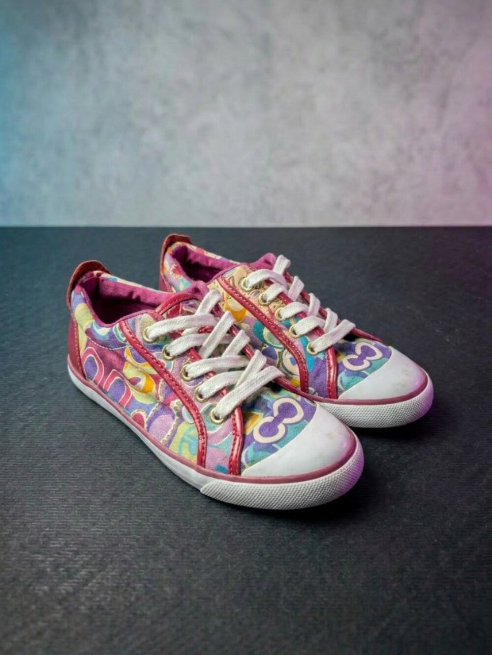 Coach Barrett F0007/D10 Multicolor Signature C Sneakers Sz 5.5